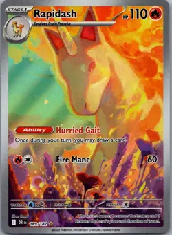 Rapidash 189/182 Illustration Rare Destined Rivals Pokemon Holo Near Mint - Image 1