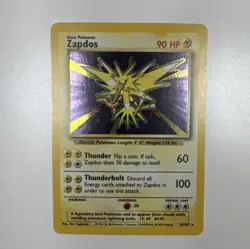 Zapdos 16/102 Base Set Holographic Rare Pokemon MP - Image 2