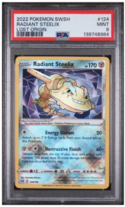 Radiant Steelix. #124/196. Lost Origin 2022. Pokemon TCG. PSA 9 - Image 2