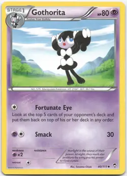 Gothorita 40/111 Uncommon Furious Fists Pokemon Heavily Played - Image 1