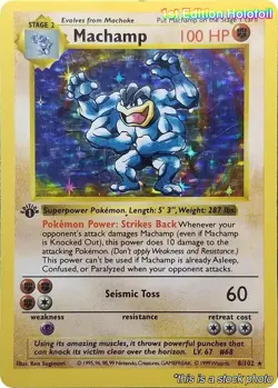 1st Edition Holofoil - Machamp - 8/102 (Base Set Shadowless) - 008/102 - Deck... - Image 1