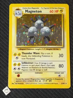 Magneton 9/102 - Base Set Unlimited Holo Rare Pokemon TCG MP - Image 1