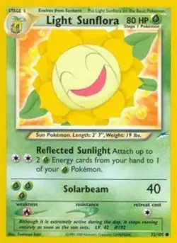 1x Light Sunflora - 72/105 - Common - Unlimited Edition Lightly Played Pokemon G - Image 1