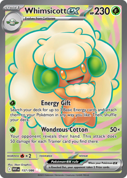 1x Whimsicott ex - 157/086 - Ultra Rare NM-Mint Pokemon SV10.5b - White Flare - Image 1