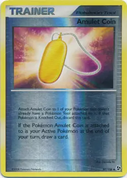 1x Amulet Coin - 97/106 - Uncommon - Reverse Holo Moderately Played Pokemon Diam - Image 1
