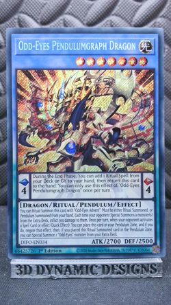 | Yugioh Odd-Eyes Pendulumgraph Dragon DIFO-EN034 1st Edition Secret Rare NM | - Image 1