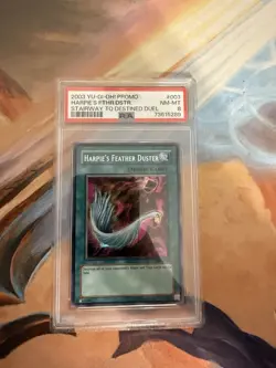 YUGIOH PSA 8 2003 Harpie's Feather Duster SDD-003 Secret Rare Promo - Image 1