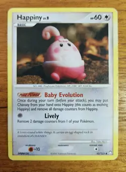 Uncommon Happiny Pokemon Card, Mysterious Treasures Set 52/123 - Image 1
