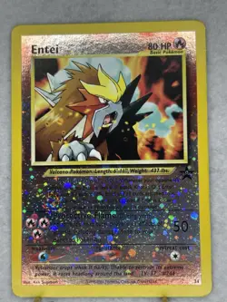 Pokemon TCG Entei Promo Card 2.0 Holo Rare Pop Series LP - Image 1