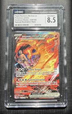 Pokemon TCG Team Rockets Moltres EX Holo Card 229/182 Sir Destined Rivals - Image 1