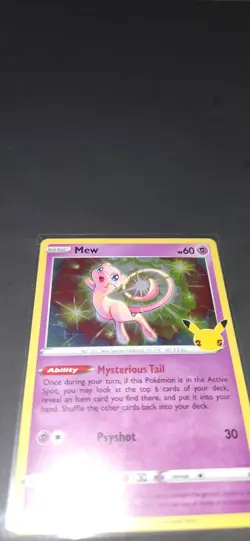 Pokemon Mew TCG Card Celebrations 011/025 Holo Rare 2021 25th Anniversary - Image 1