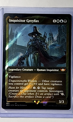 2022 MTG Warhammer 40K Thick Stock Display Surge Foil 179 Inqquisitor Greyfax LP - Image 1