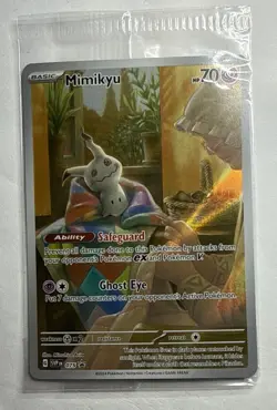 SEALED Pokemon Mimikyu SVP 075 Paldean Fates Full Art Holo Black Star Promo NM - Image 1