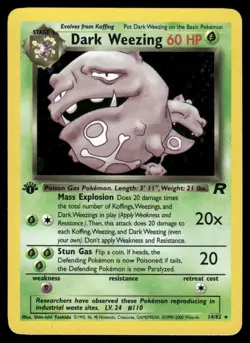 Dark Weezing 14/82 1st Edition Holo Team Rocket Holo Rare NM EBAY LIVE FRIDAY - Image 1