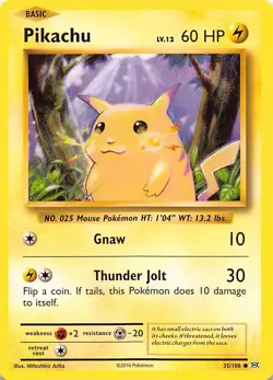 Pikachu 35/108 Common Evolutions Pokemon Near Mint - Image 1
