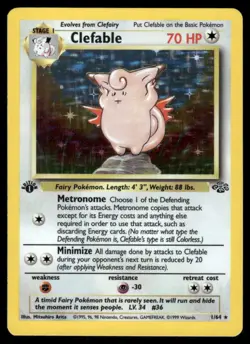 Clefable 1/64 1st Edition Holo Jungle Holo Rare NM EBAY LIVE FRIDAY - Image 1