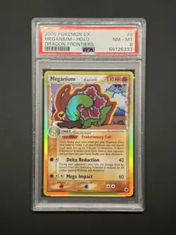 2006 Pokemon Meganium Dragon Frontiers 4/101 Holo PSA 8 NM-MT - Image 1