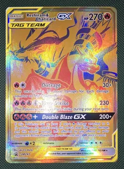 2021 Pokemon Sun Moon Reshiram & Charizard GX Jumbo Black Star Promo #SM247 - Image 1