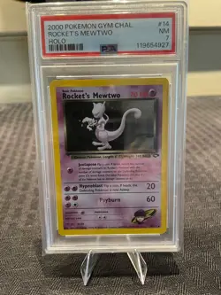 Pokemon Rockets Mewtwo Holo Gym Challenge PSA 7 NM Near Mint - Image 1