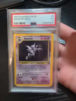1999 POKEMON FOSSIL #6 HAUNTER-HOLO PSA 5 EX - Image 1