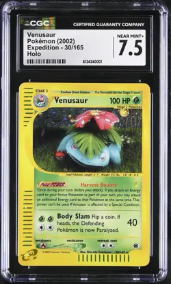VENUSAUR 2002 POKEMON EXPEDITION RARE HOLO 30/165 CGC 7.5 NM+ - Image 1