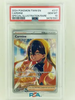 Pokemon Carmine 217/167 Twilight Masquerade Special Illustration PSA 10 - Image 1