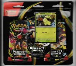 Pokemon Mega Evolution Perfect Order 3-Pack Blister NEW - Image 1