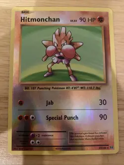 Pokemon TCG Hitmonchan Evolutions 62/108 Reverse Holo Rare Holo - Image 1