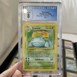 Pokemon TCG Venusaur Base Set 15/102 Holo Unlimited Holo Rare CGC 8 - Image 1
