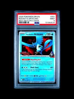 Pokemon TCG DESTINED RIVALS BEST BUY EXCLUSIVE TEAM ROCKET'S ARTICUNO | PSA 9 - Image 1