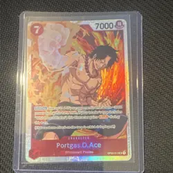 One Piece Portgas.D.Ace OP02-013 Paramount War Super Rare Foil 7000 English - Image 1