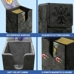 MTG Card Deck Box, Commander Deck Box Fits 100+ Single Sleeved Cards, Storage fo - Image 4