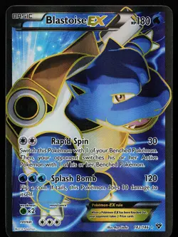 Blastoise EX 142/146 Holo Full Art XY Base Set Pokemon Card - Image 1