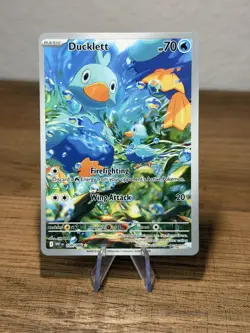 Pokemon TCG Ducklett Illustration Rare Card 109/086 Sv: White Flare Holo NM - Image 1