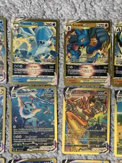 Set of 41 Blastoise, Venusaur, Leafeon & More Gold Foil Fan Art Display Card NM! - Image 3