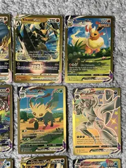 Set of 41 Blastoise, Venusaur, Leafeon & More Gold Foil Fan Art Display Card NM! - Image 4