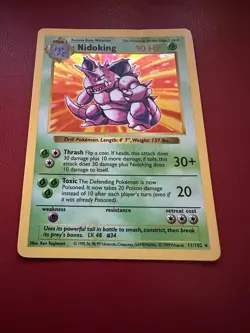 Pokemon TCG Nidoking Base Set Holo Unlimited Rare Card 11/102 Shadowless - Image 2