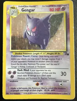 Gengar Holo Fossil 5/62 WOTC Pokemon Card 1999 HP Vintage - Image 1
