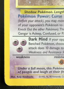 Gengar Holo Fossil 5/62 WOTC Pokemon Card 1999 HP Vintage - Image 3