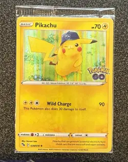 Pikachu - 028/078 - Pokemon Go SEALED Sword & Shield Holo Rare Card NM - Image 1