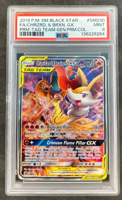 2019 Pokemon Charizard & Braixen GX Holo Foil Promo SM230 Tag Team 159/156 PSA 9 - Image 1