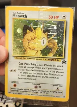 Pokemon Meowth Holo #10 Black Star Promo Gameboy Swirl Factory Sealed! - Image 2