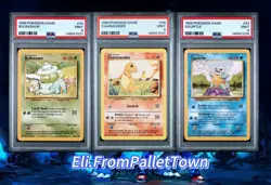Pokemon 1999 Base Set Bulbasaur, Charmander & Squirtle PSA 9 Sequential (New C#) - Image 1