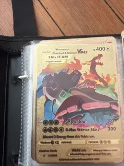 Venusaur Charizard Blastoise Gigantamax VMax Tag Team Gold Pokemon Card 143/203 - Image 1