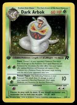 Dark Arbok 2/82 1st Edition Holo Team Rocket Holo Rare NM EBAY LIVE FRIDAY - Image 1