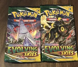 Pokemon Evolving Skies Booster Pack Wrapper Empty Umbreon Art Packaging Only PWE - Image 1