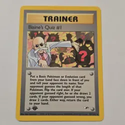 Pokemon Blaine's Quiz #1 Gym Heroes Uncommon Wizards 97/132 1st Edition - Image 2