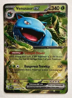 Venusaur ex 003/165 Pokemon SV: 151 MEW Double Rare Holo NM - Image 1