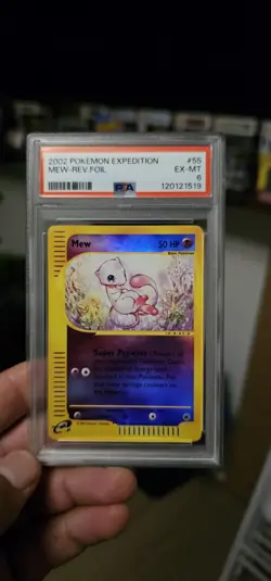 2002 Pokemon Mew Reverse Holo Rare Expedition Set, 55/165, PSA 6 - Image 1