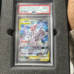 2019 POKEMON SM BLACK STAR PROMO #SM191 FULL ART/MEWTWO & MEW GX PSA 10 - Image 3